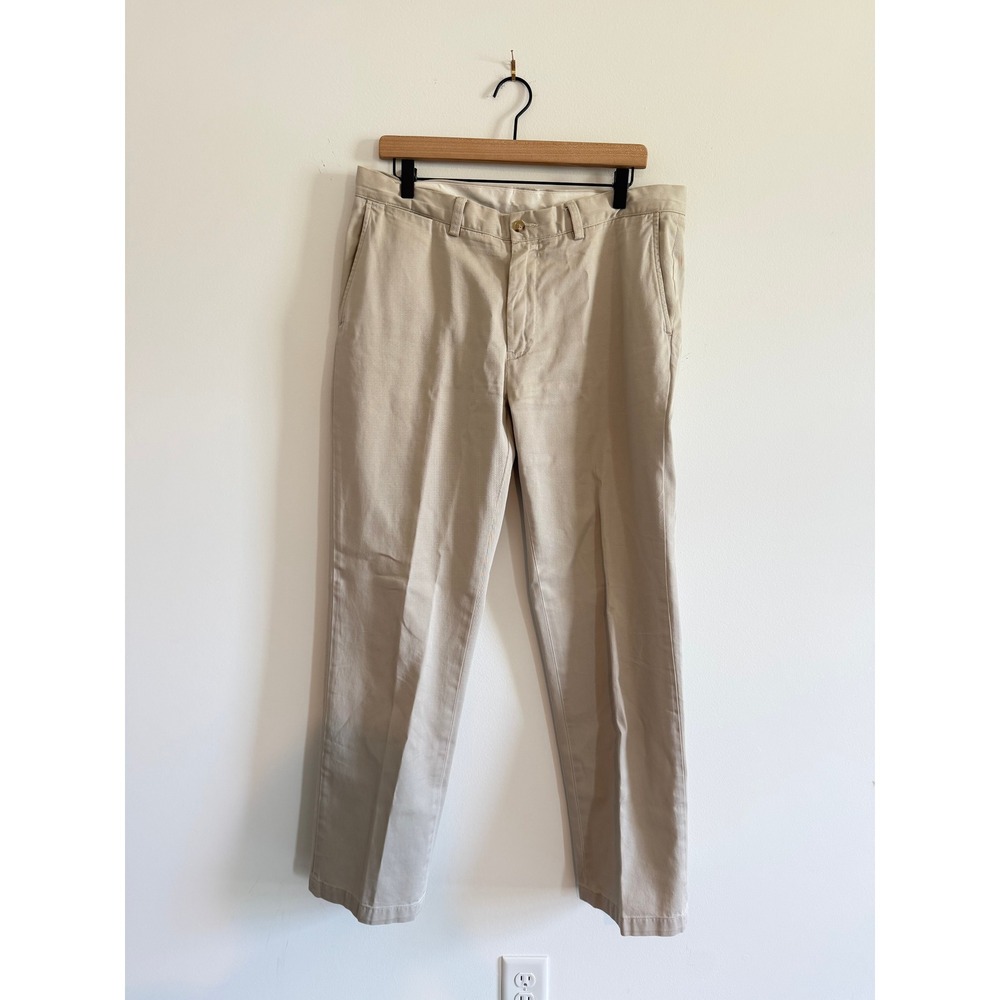 Polo Ralph Lauren Classic Fit Chino Pants Mens 34x32 Tan Khaki Flat Front Cotton